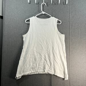 Denim & Co. Essentials Textured Knit Round Neck Trapeze Tank White Size Medium
